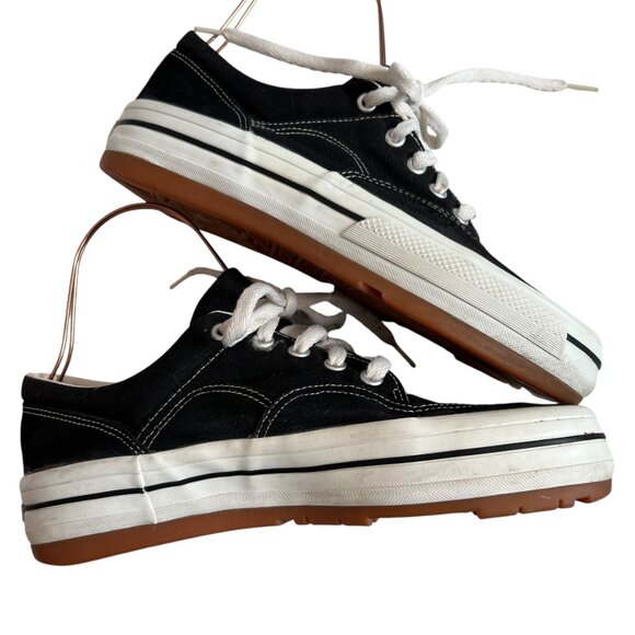 Vintage Converse sneakers black canvas suede US mens 11 embroidered logo low top - Picture 7 of 13